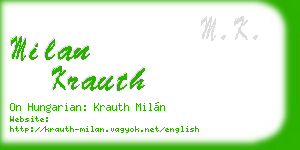 milan krauth business card